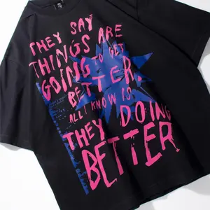 Based On Money - Baju Kaos Boxy Fit Oversize Distro Pria Wanita Black Things Are Tee Cotton Combed Print