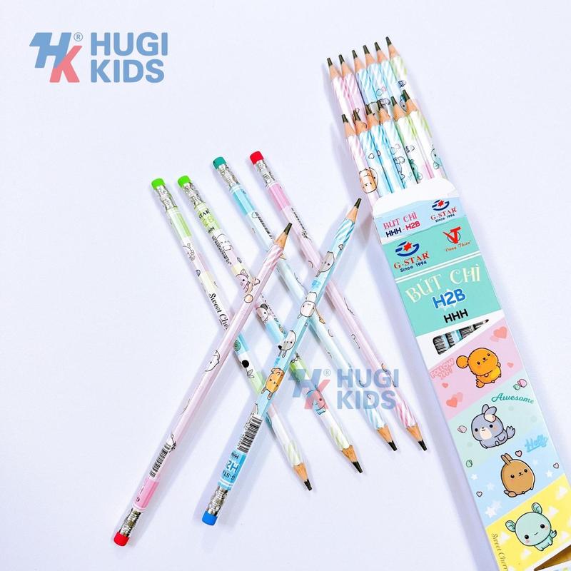 Hộp 12 Cây Bút Chì Đen Gstar HHH Ngòi HB – Ngòi Viết Êm, Nét Chữ Đều Đẹp Cho Học Sinh