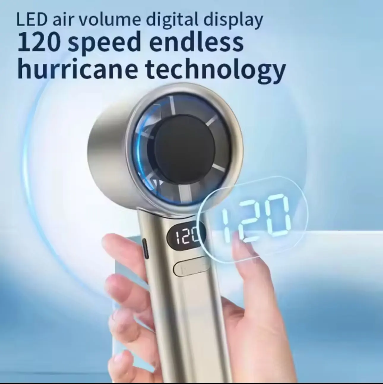 Kipas Turbo M11 120 Gear Wind Hight Rechargeable - Speed Kipas Angin LED Digital Display Adjustable