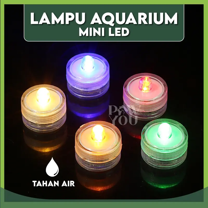 Lampu Mini Aquarium Akrilik LED Tahan Air Dekorasi Ikan Hias Kecil 0