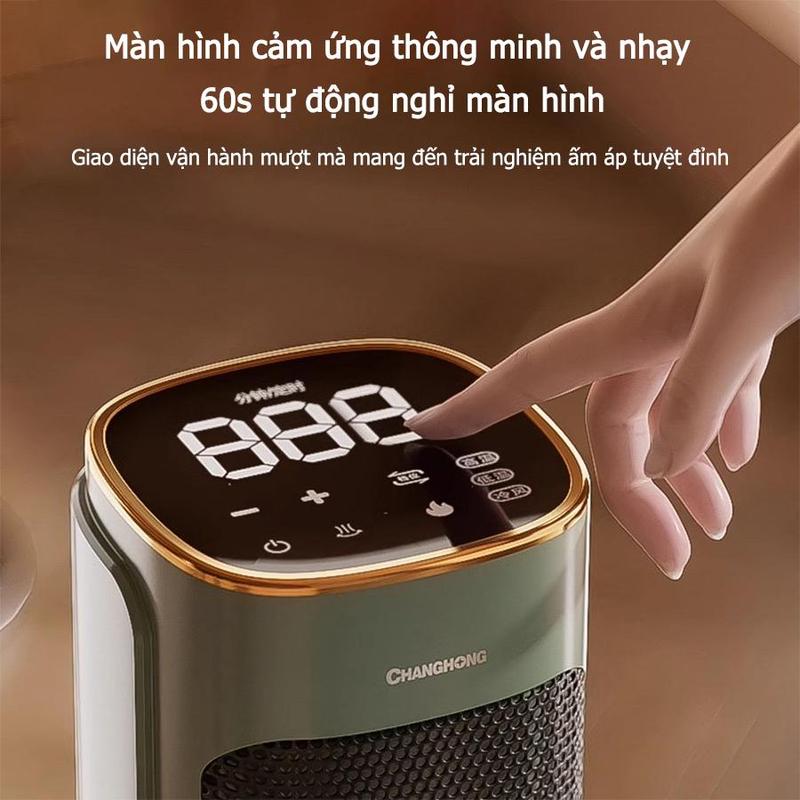 Quạt sưởi gốm Qcooker，máy sưởi cây CÔNG SUẤT LỚN 2000W sưởi gốm，PTC Ceramic không khô da 3