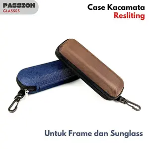 Kotak Kacamata Resleting Premium Canvas box Sunglasses Tempat Kacamata Hardcase Cover Kacamata Box Gantung