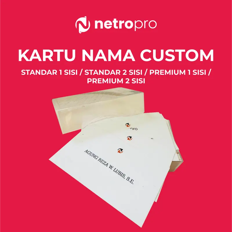 Kartu Nama Custom 1 & 2 Sisi - Standar dan Premium, 1 Box Isi 80 Lembar - Netro Productions - Cards 0