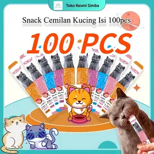 100pcs Bixia Cat Snack Tersedia 4 rasa Salmon/Tuna/Chicken/Beef Makanan Basah Kucing Creamy Treats Kucing Cemilan Kucing Penggemuk Snack Kucing