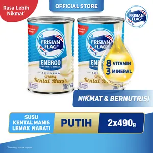 Frisian Flag Bendera Kental Manis Plain Kaleng 490g [2 Pcs]