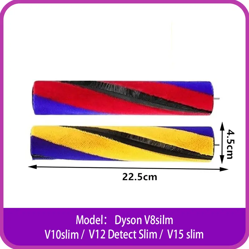 Soft Bristle Roller Brush For Dyson V8silm/V10slim/V12 Detect Slim /V15slim Vacuum Cleaner For Soft Bristle Floor Brush Head Spare Parts Accessories