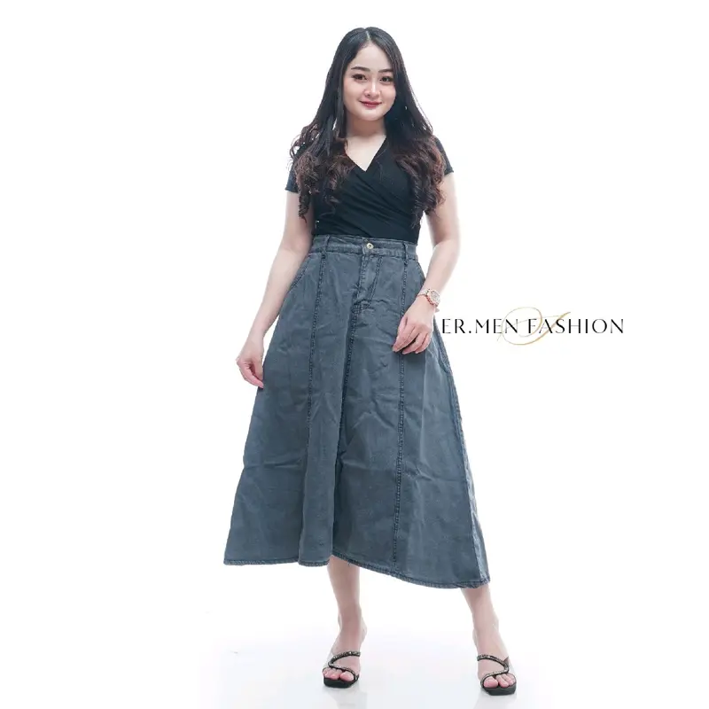 Rok Jeans Wanita Skirt Mayung / Rok Jeans Wanita Korean Style / Rok Jeans Wanita Jumbo 7/8 / Rok Jeans Wanita 7/8 JUMBO Karet Denim Korean 6