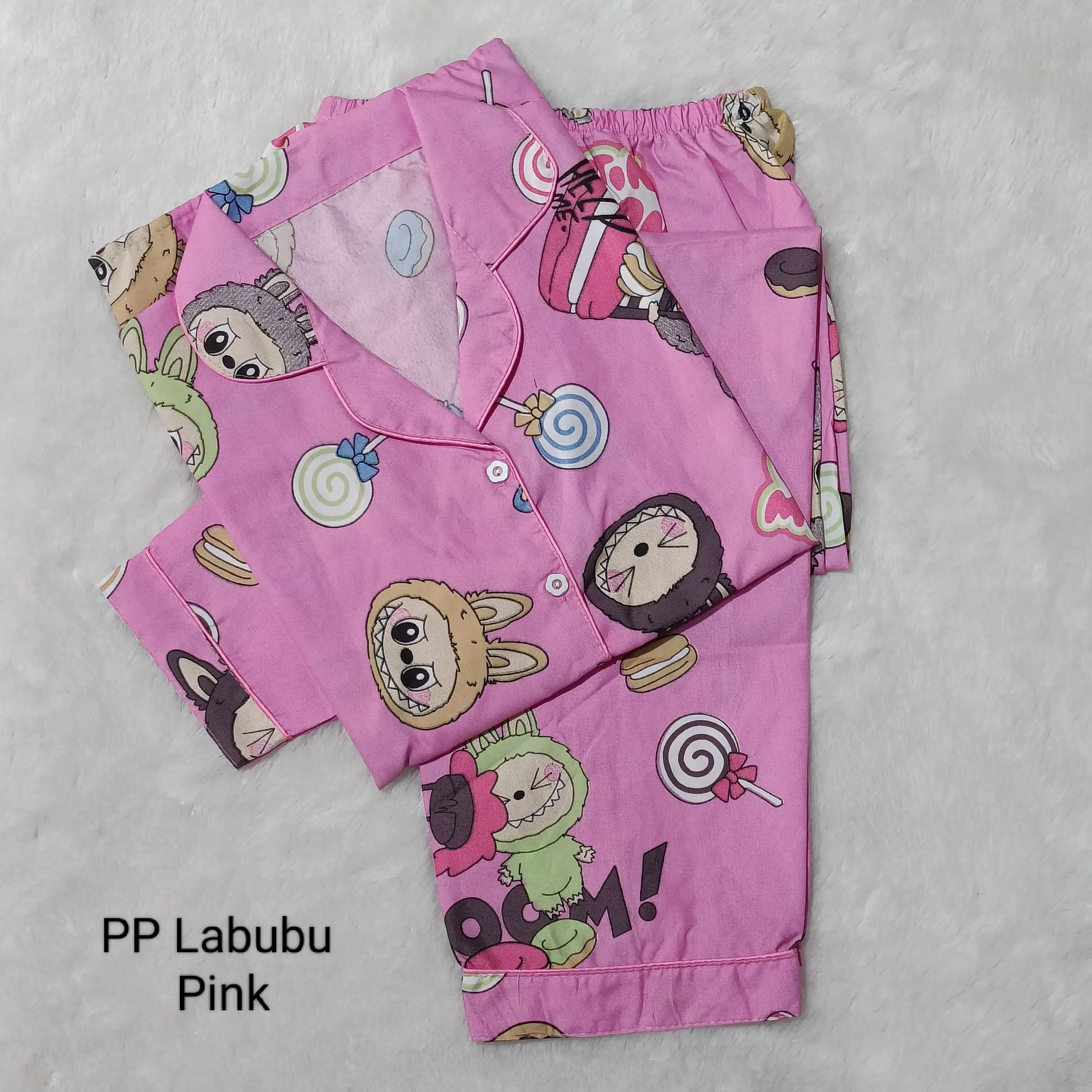 Missind Piyama PP Lengan Panjang celana panjang motif karakter rabbit , Labubu