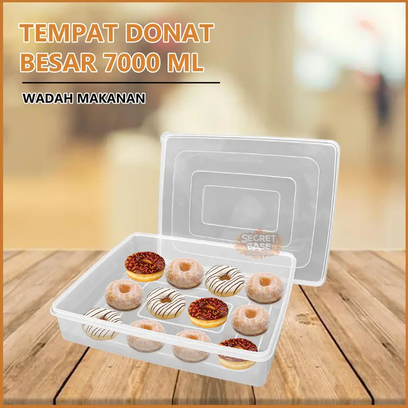 [COD] TEMPAT DONAT BESAR - Wadah Serbaguna / Kotak Plastik Rapat Putih 1