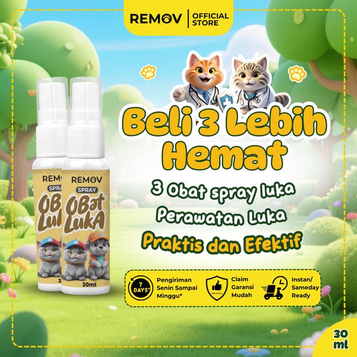 Gambar [3 Pcs] Remov Spray Perawatan Kulit Hewan 30ml – Bantu Atasi Luka Ringan, Cakar & Iritasi dari REMOV Shop Kota Depok Tokopedia