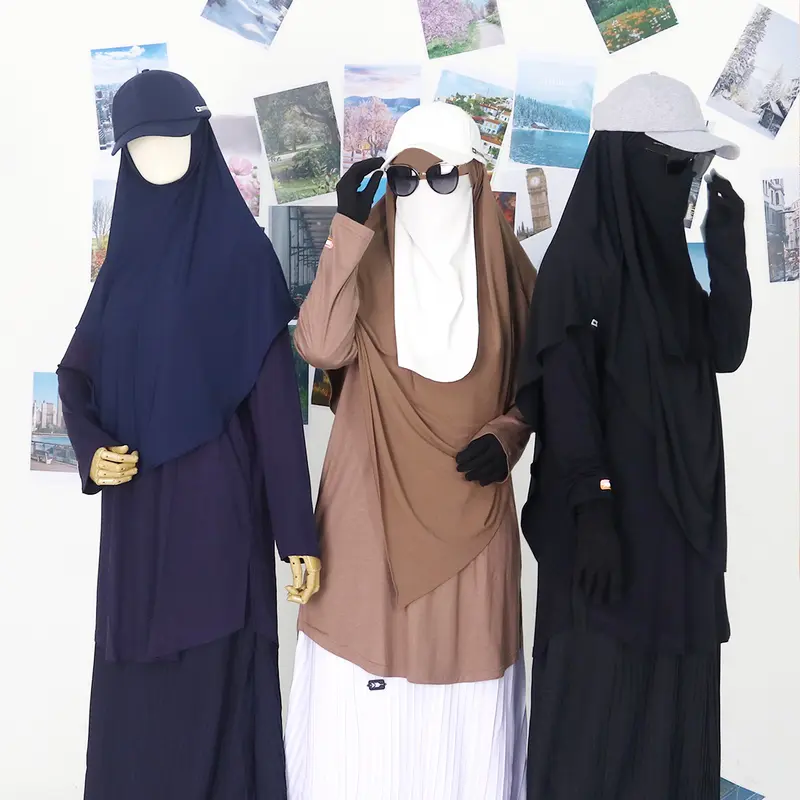 Nusseyba - Alika Top - Atasan Olahraga Wanita Polos - Pakaian Muslim Panjang - Baju Hitam Dewasa Celana 0