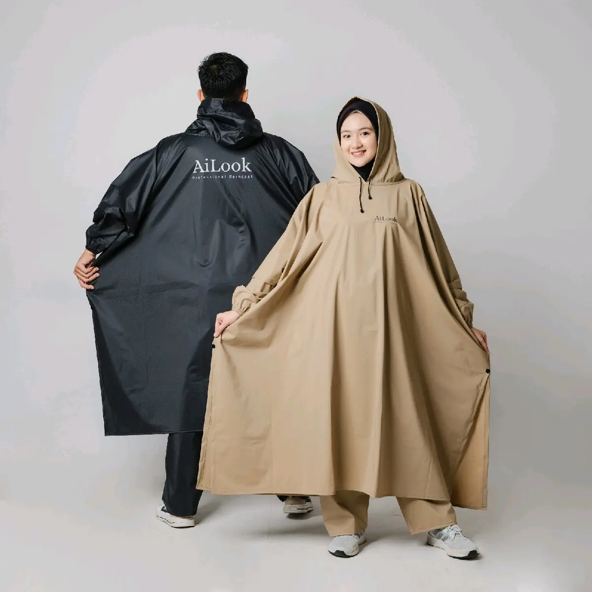 JAS HUJAN AILOOK PONCO KELELAWAR JUMBO ANTI REMBES BAHAN PVC KARET TEBAL KUAT ELASTIS Mantel