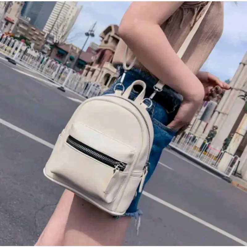 Tas Ransel Selmpang Mini Wanita Backpack Sekolah Kulit Cewek Perempuan 3