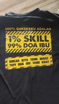 Product Review of (Gratis Stiker) T-shirt Distro Kata-kata 100% Suksesku adalah 1% Skill 99% Doa Ibu Cotton Combed 24s baju keren from g**4 1