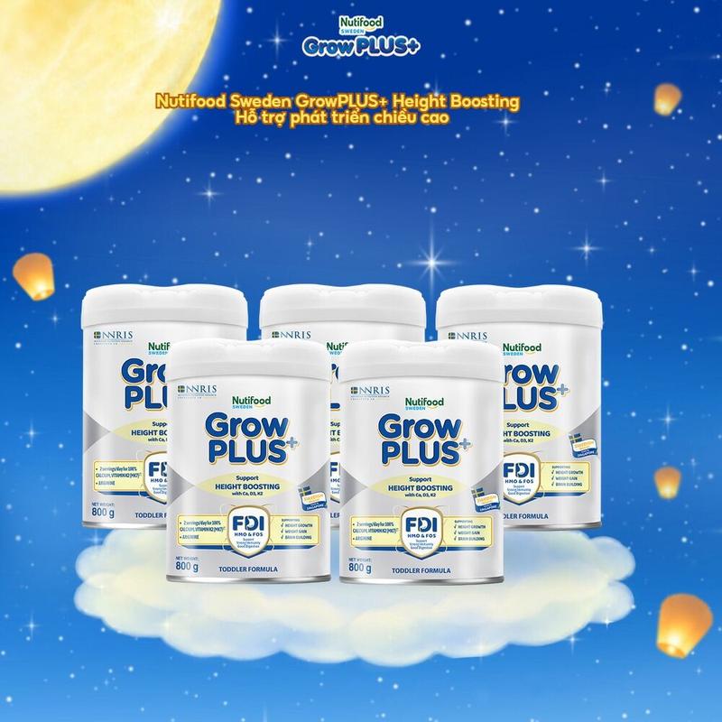 Combo 5 Sữa Bột Nutifood GrowPLUS+ Cao Lớn Vượt Trội 800g-
