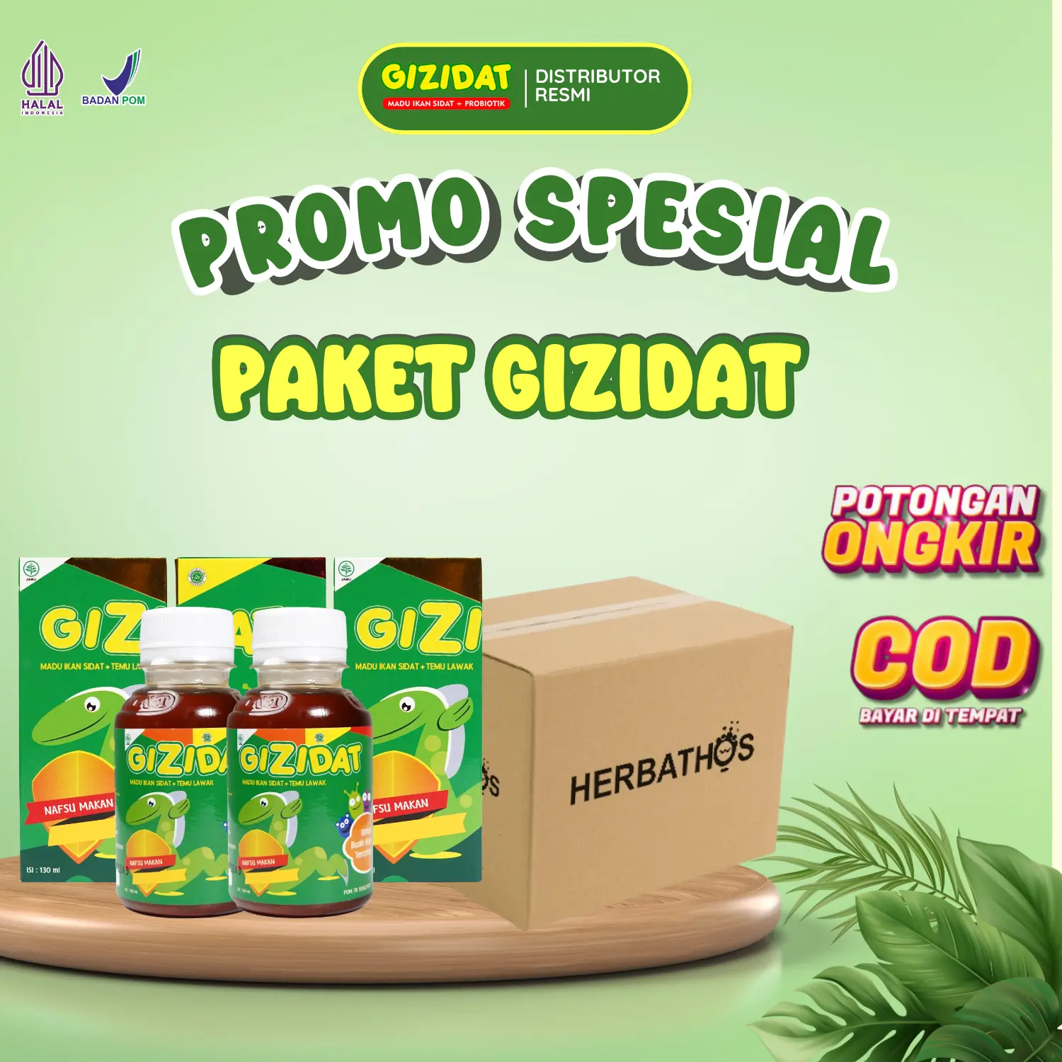 PAKET 1-3 BOTOL MADU MULTIVITAMIN ANAK GIZIDAT 130ml - BPOM & HALAL