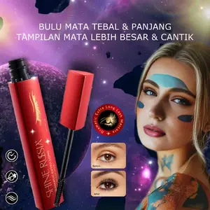 Shine Russia + MASCARA DRAMATIC EXTRA LONG LASH Untuk Bulu Mata Tebal, Lentik, Melengkung, Panjang, Tahan Lama & Membuat Tampilan Mata Lebih Besar, Cantik dgn Sunflower Seed Oil yg Mencegah Mascara Mengumpal