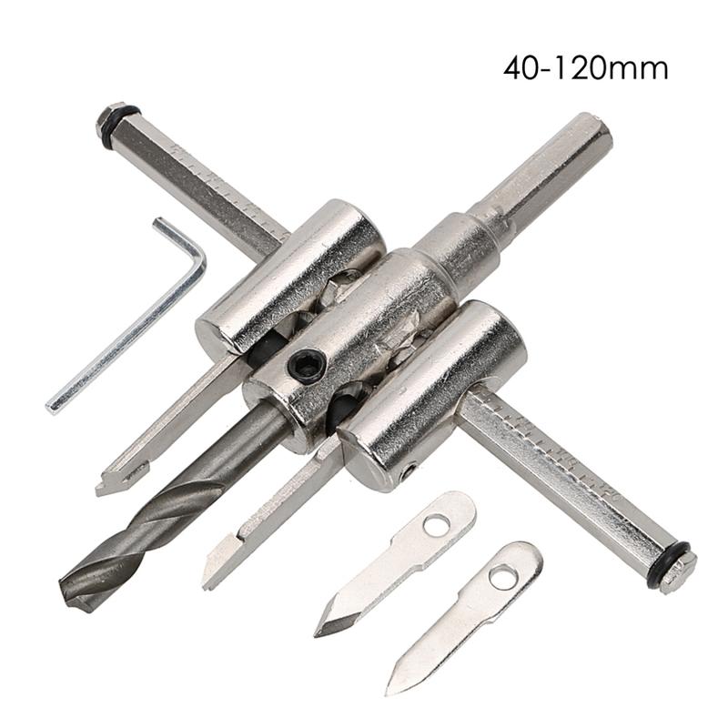 Aircraft type hole saw DIY adjustable drill hole saw feature1. Carbide cutter head, sharp and wear-resistant, can be reused after grinding, and has a long service life2. The cutter body is all heat-treated, and it has good performance of high 0