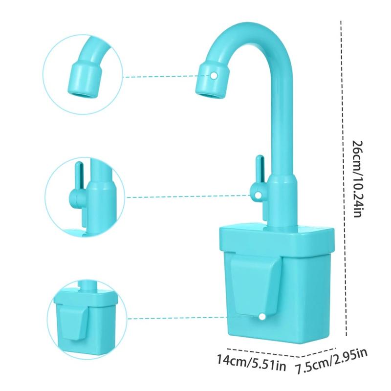 Đồ chơi thay thế vòi nhà bếp, có thể xoay được, với nước Chạy, làm bằng nhựa, đồ chơi bồn rửa nhà bếp, đồ chơi vòi mô phỏng, thích hợp để chơi giả vờ, cho bồn rửa 3