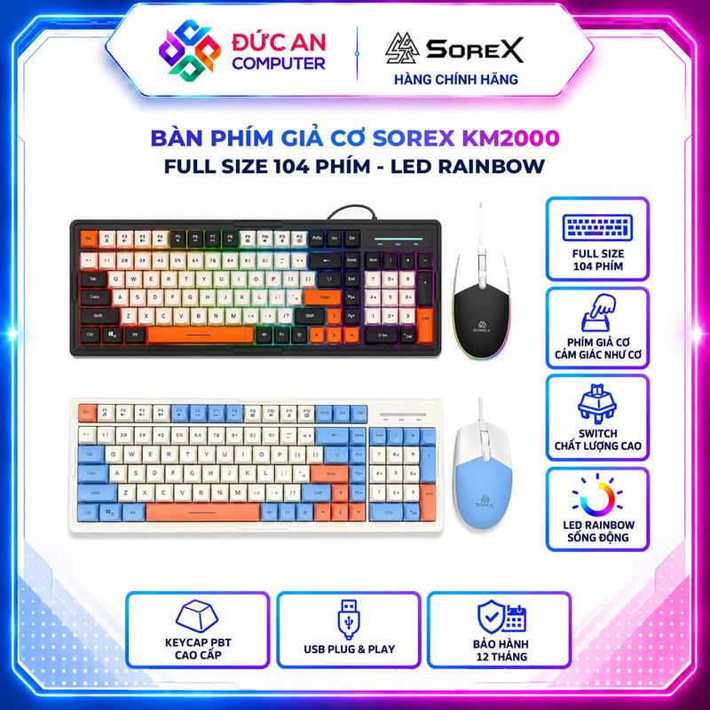 Bộ phím chuột SOREX KM2000 Pro (Mix Nhiều Màu)