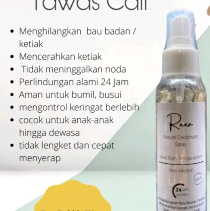 Deodoran REXA 100ML Tawas Cair Organik Penghilang Bau Badan/Ketiak Tetap Kering Seharian Deodorant Tawas Cair 2