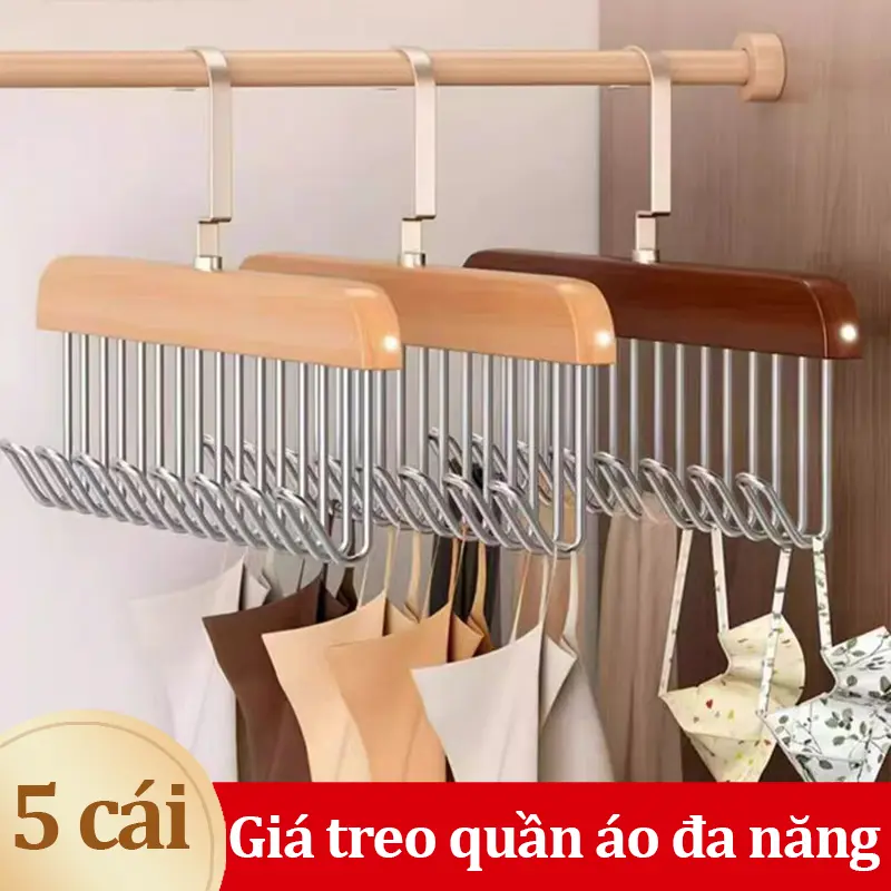 Móc treo có 8 móc, Gói 5, Thích hợp để treo Suspenders, Khăn Quàng cổ, Cà Vạt, Thắt lưng, Móc treo dây đai không trơn trượt, Thích hợp để làm khô quần áo trẻ Em Bé và người lớn, Móc treo kẹp treo quần áo 0