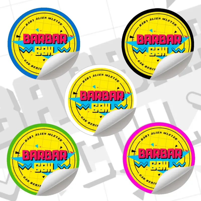 (BESERTA ISINYA) BARBAR STIKER BAHAN ANTI AIR BISA PILIH WARNA 0