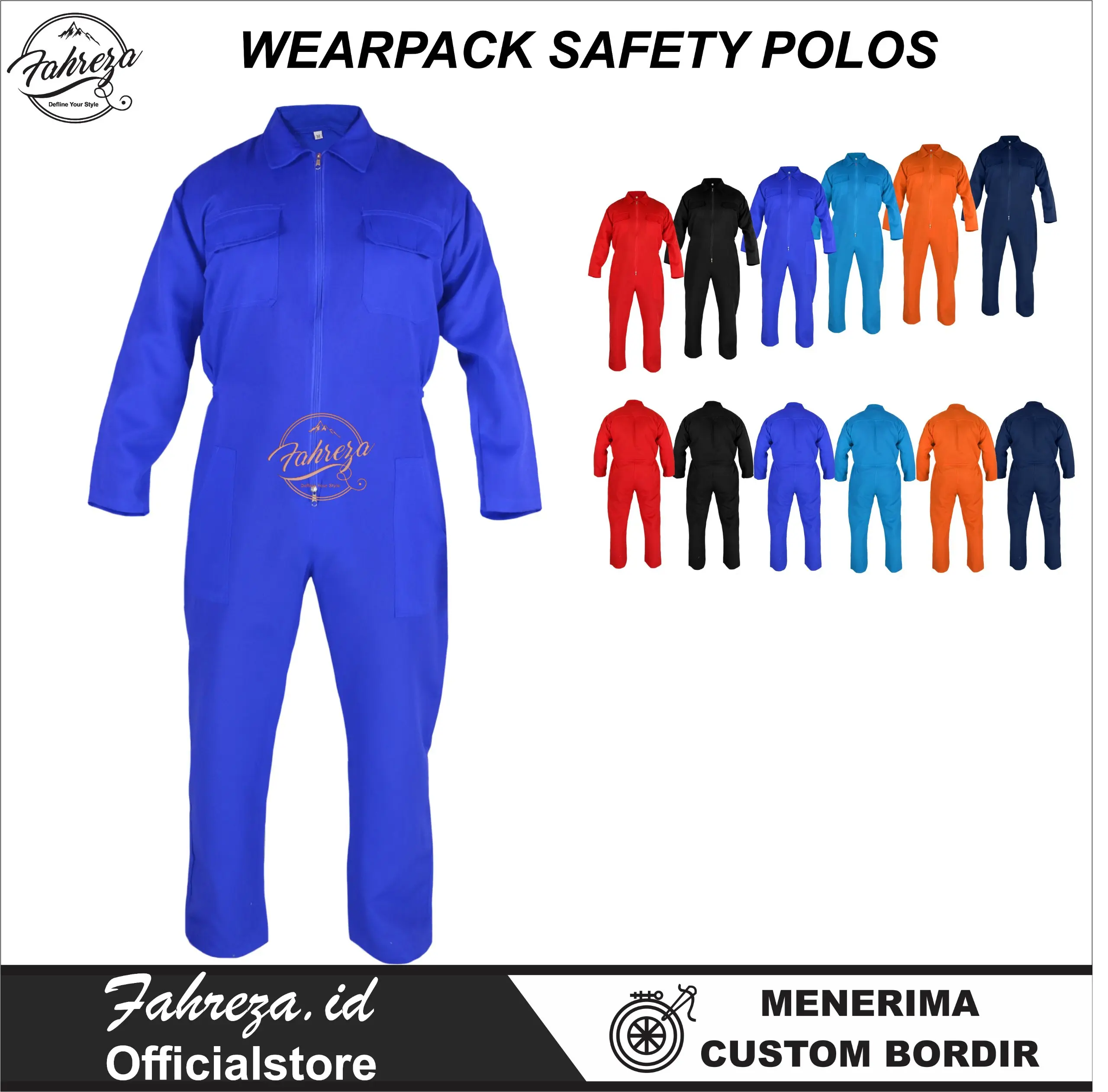 wearpack safety polosan//wearpack coverall//seragam kerja proyek//mekanik//otomotif//industri/wearpack safety/baju bengkel original