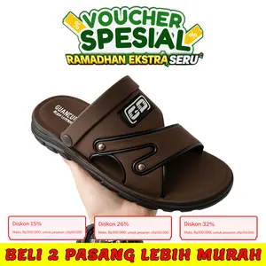 Sandal Gunung Pria kulit sintetis ANTI PUTUS Terbaru 2026 Cowok Kasual Slop Untuk Santai Kerja Laki Laki Sendal Jepit