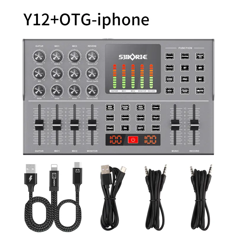 Siborie OTG Digital live soundcard Y12 dilengkapi dengan kabel OTG 1