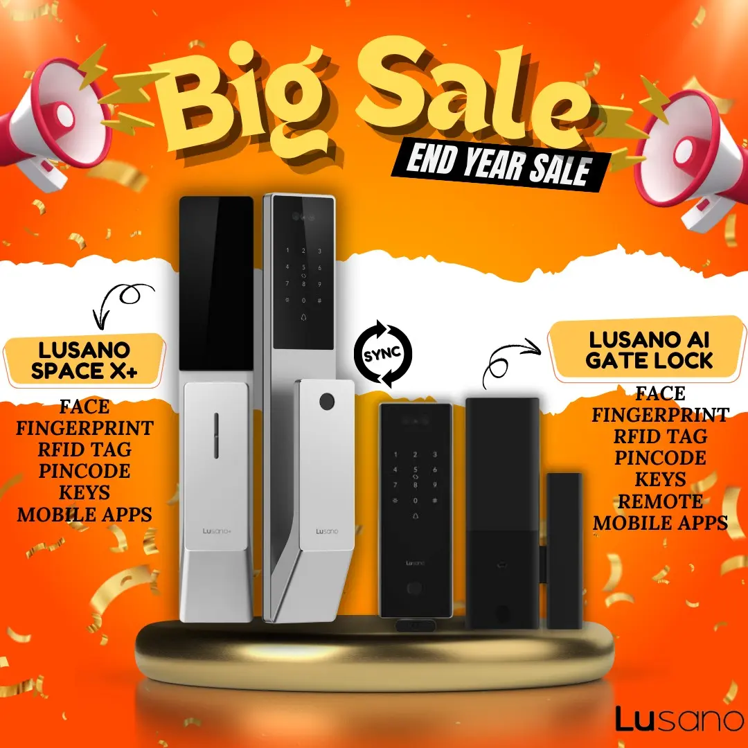 [OFFICIAL STORE] HDB Gate & Door Lusano Space X+ Door Lock + Cheapest AI Facial Gate Digital Lock Bundle