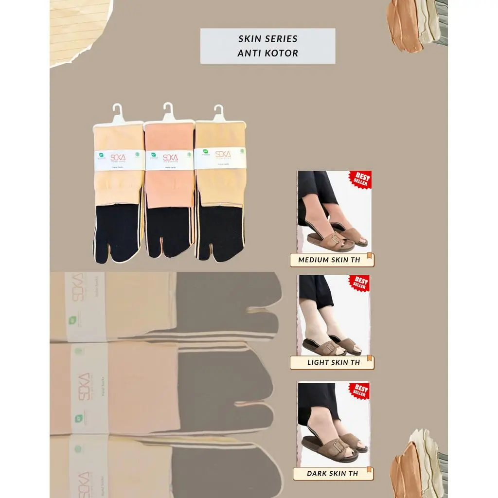 SOKA - Kaos Kaki Skin Series TH Telapak Hitam Muslim Dewasa