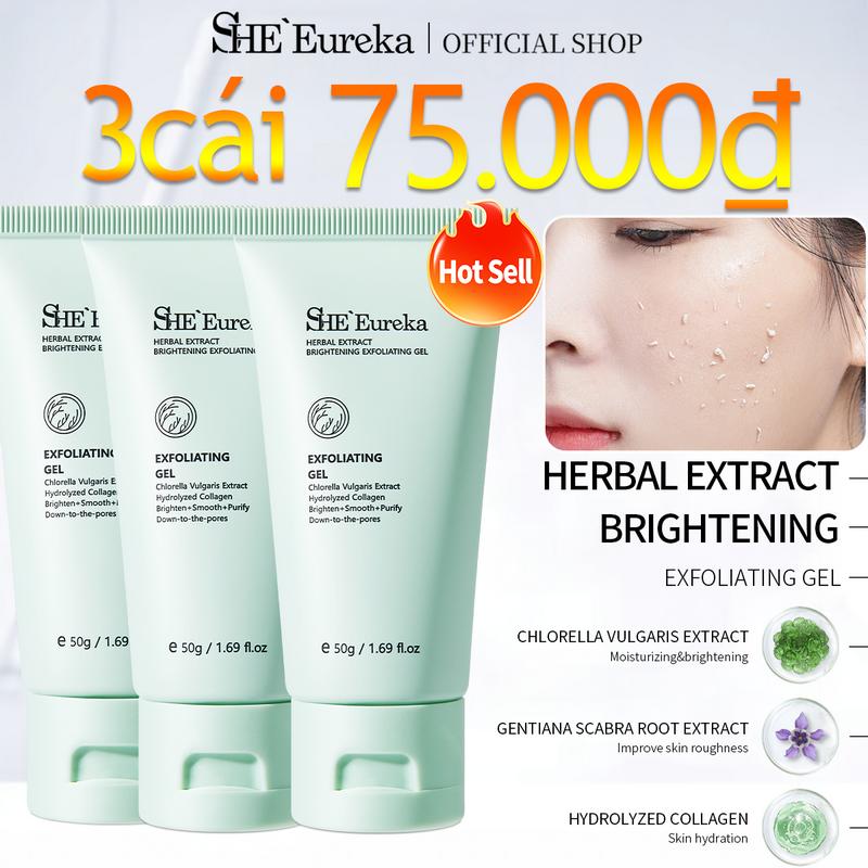 【 3CÁI 75.000đ  SHEEureka Gel tẩy tế bào chết chiết xuất thảo dược làm sạch mặt tẩy tế bào chết chăm sóc da tự nhiên Gel làm sạch loại bỏ gel rửa mặt