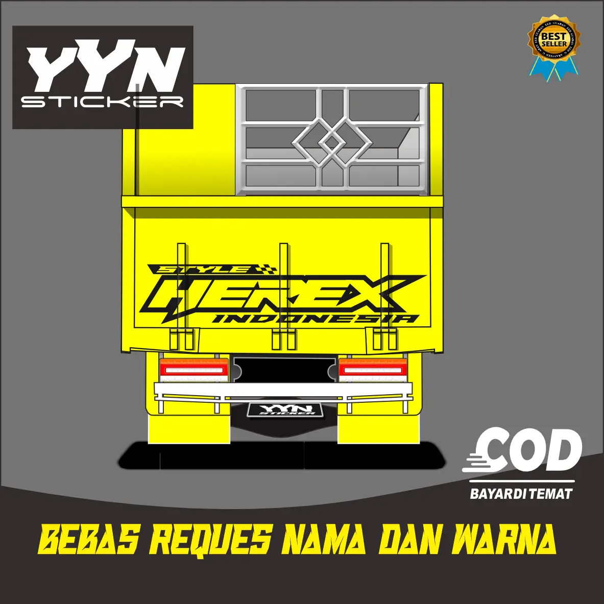 STICKER BAGIAN BELAKANG TRUCK CANTER,RAGASA,GIGA,ELF MACAN,DYNA