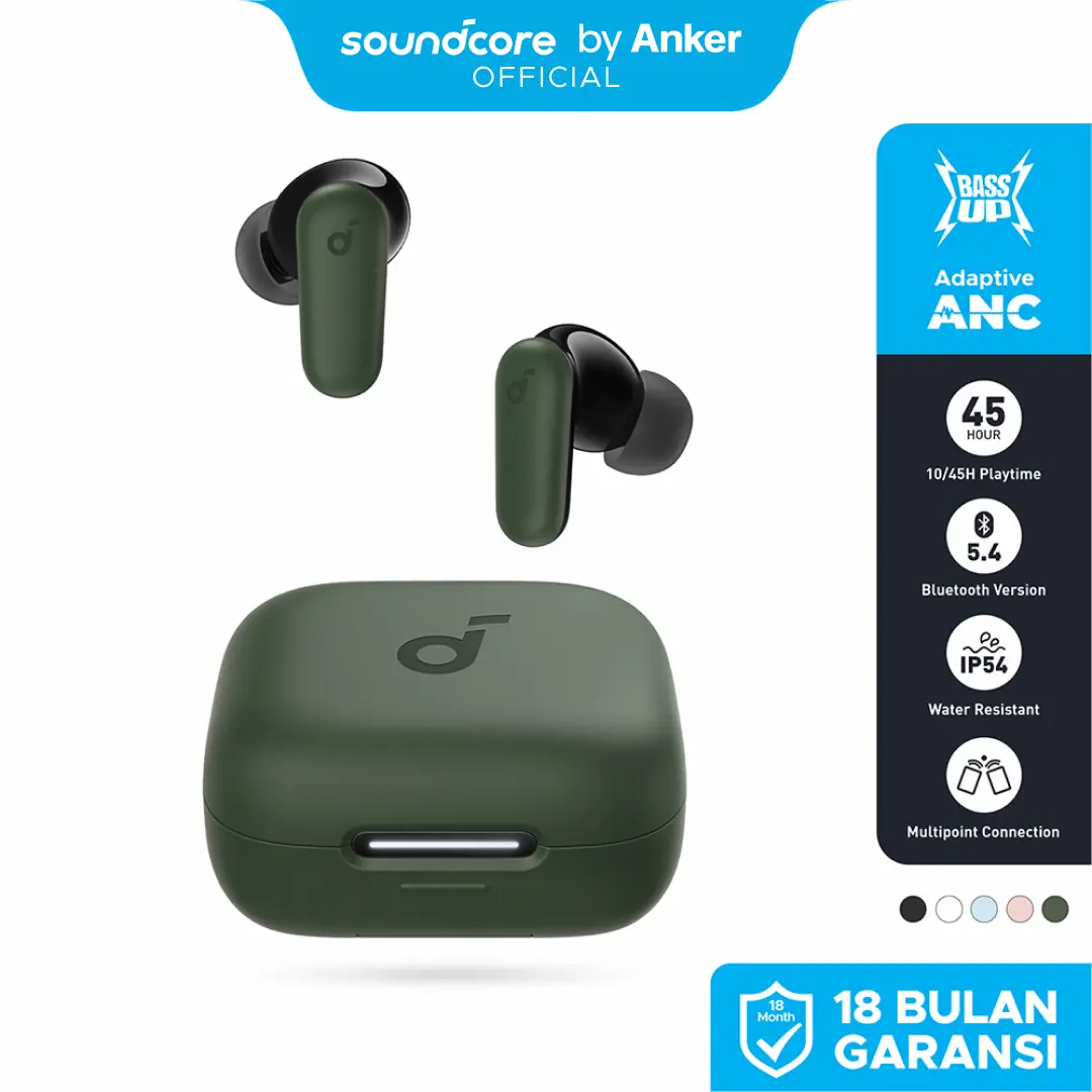 (NEW LAUNCH) Soundcore Anker R50i NC Earbuds Adaptive Noise Canceling Headset Earphone Bluetooth 5.4 TWS Low Latency for Game Long Battery 4 Mics IP54 -A3959