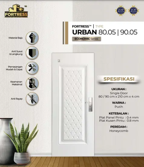 PINTU FORTRESS TYPE URBAN 80 90 PUTIH - JABODETABEK 3