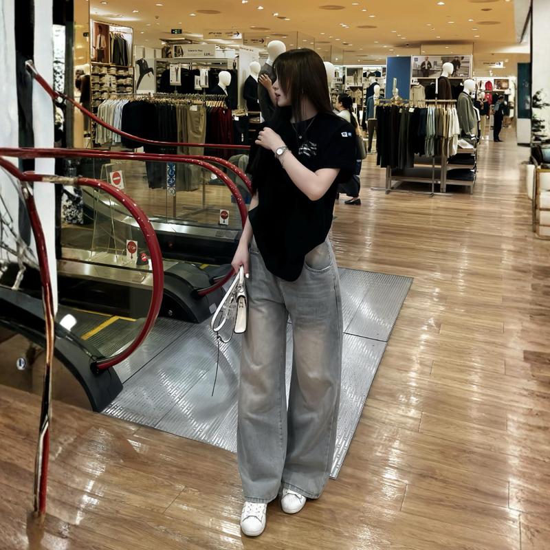 Quần Bò Xuông Ống Rộng Wash Cạp Cao MIAA Form Rộng Màu RETRO, Quần Jean Ống Rộng Suông Nữ lưng cao có BIGSIZE S-2XL Pants Baggy | BigBuy360 - bigbuy360.vn