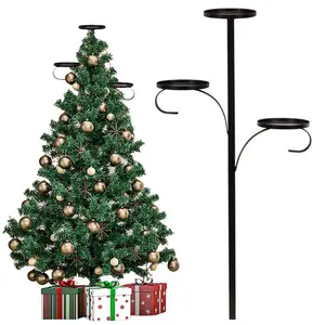 Metal Candelabra Tree Topper 3 Tier Candle Holder Candelabra Xmas Tree Topper Decorations for Christmas Holiday Decor