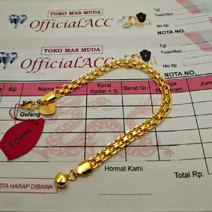 Bisa COD Gelang Tangan Emas3gr Motif Tikar V2 Terlaris Free Surat Dari Toko
