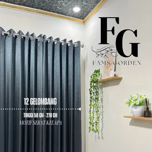 GORDEN BLACKOUT 90% PREMIUM Motif Serat Kelapa 12 Gelombang Gorden Blackout Jendela Minimalis Mewah Dan Termurah Curtain
