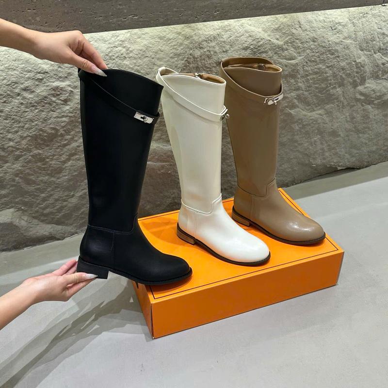  3-310 HỘP CAM   HÀNG CAO CẤP   BỐT đùi nữ đế bệt phối khóa trước hàng QC fullbox 