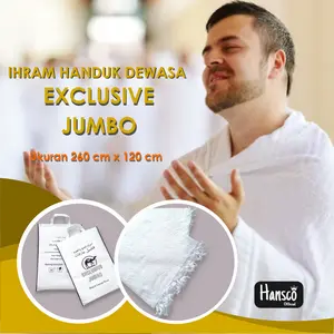Kain Ihram Pria Dewasa Ardha Exclusive JUMBO 260x120 Perlengkapan Haji dan Umroh
