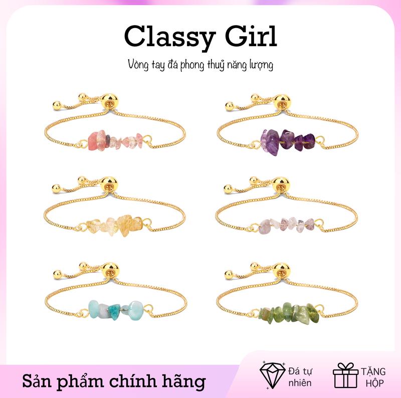 【Sản phẩm mới Vòng tay đá phong thủy năng lượng Vòng tay đá tự nhiên thu hút may mắn và tình duyên, thịnh vượng tình yêu và sự nghiệp, may mắn cho trang sức cặp đôi nam nữ —Classy Girl