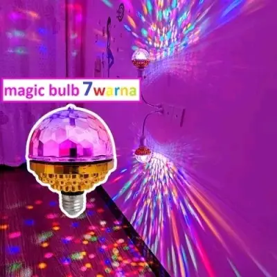 Lampu LED RGB E27 7 Warna Lampu Disko Lampu Disco RGB Mini seharga 1