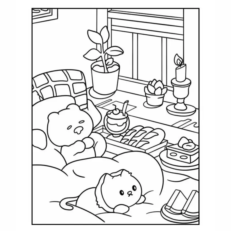 Buku Mewarnai CATS Coloring Book Aesthetic Cute dengan Kertas Tebal 200 GSM untuk Anak PAUD TK SD Remaja Dewasa 6
