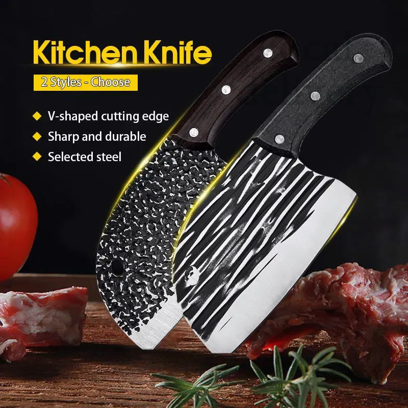 Tahan Karat Dapur Koki Super Cepat Dan Tajam Yang Didedikasikan Untuk Pisau Pencincang Tulang Kitchenware Professional Knife Meat Cleaver Chef Knife Special Hand Forged Nonstick Sharp  Rumah Pisau Dapur Memalsukan Alat Pisau Pisau Keluli