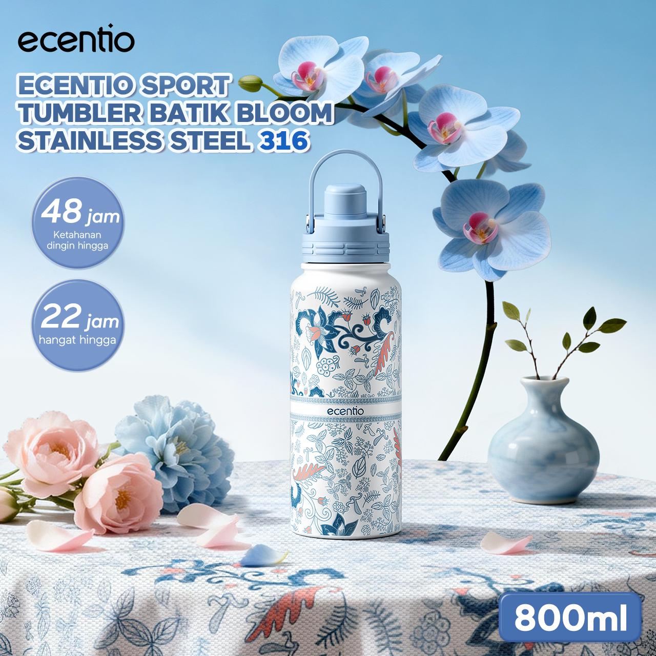 Ecentio Batik Series 2.0 Tumbler Botol Minum Aesthetic Portable 900ML/800ML/580ML Thermos Tahan Panas Dingin 24 Jam Vacuum Flask Vacuum