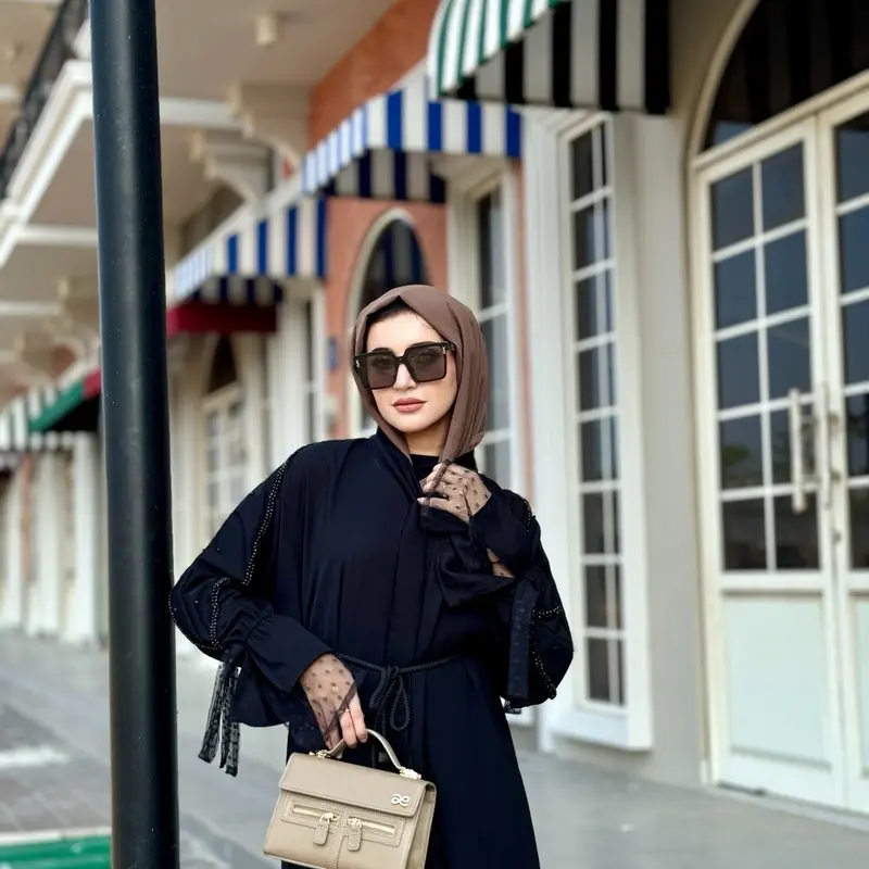 Abaya tile crystal fursan/ abaya mewah/abaya pesta kombinasi crystal premium 6