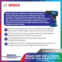Gambar Bosch GSR 185 LI Cordless Drill 13mm Mesin Bor Kayu & Besi 18V Set GSB 185-LI dari Bosch Tools Authorized DNY Kota Surabaya 3 Tokopedia