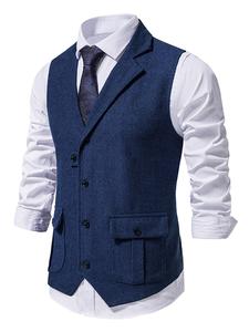 Chaleco de tweed vintage para hombre con cuello reversible, chaleco casual para hombre, perfecto para uso diario y ocasiones especiales